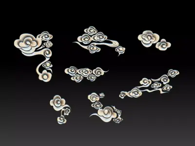 ZBrush  Brush Wedding Decoration foam Sculpture Xiangyun STL 3D print model