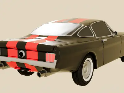 Muscle Car Based on Ford Mustang 3D model
