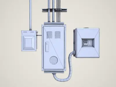 Electrical Boxes Low-poly 3D model