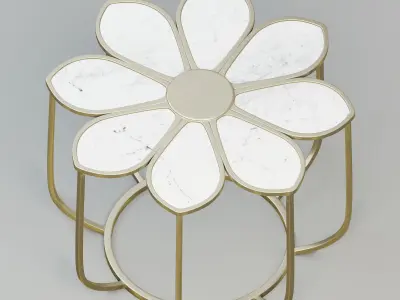 Floral coffee table 3D model
