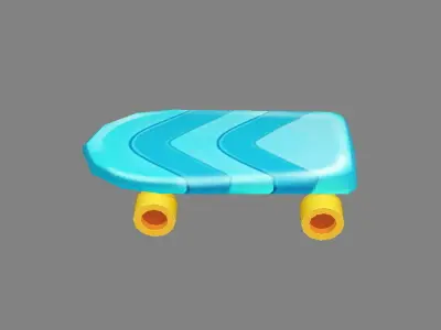 Cartoon toy four-wheeled scooter Low-poly 3D model