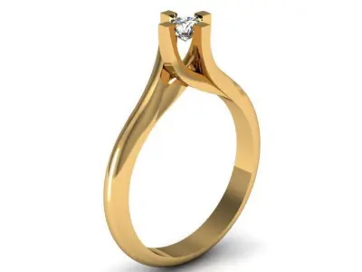 solitair ring 3D print model 8
