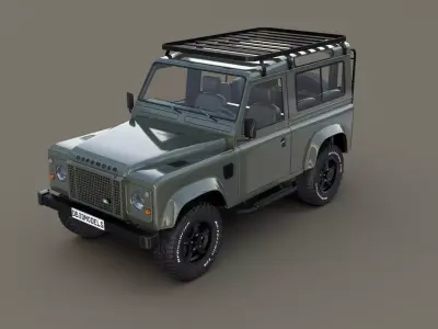 1985 Land Rover Defender 90 with interior ver 5 3D model