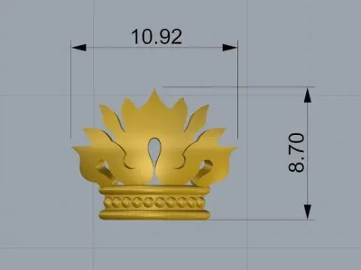 Heart ornate gold brooch with rubies and diamonds 3D print model