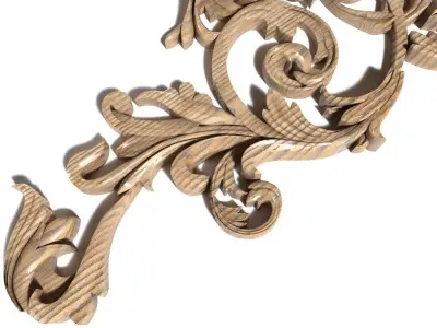 Cartouche-018 ornate gold leaf 3D model