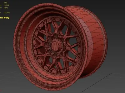 1039 Wheels Low-poly 3D model