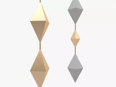 Decoration three pendants hanging from wall 3D model