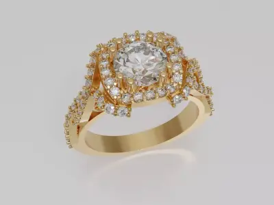 High Fashion Engagement Ring 3d Model Stl File 3D print model