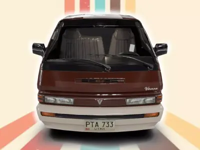Old Classic Van with Interior  Low-poly 3D model