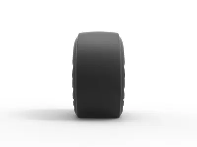 Dragster rear tire during start Scale 1 to 25 3D print model