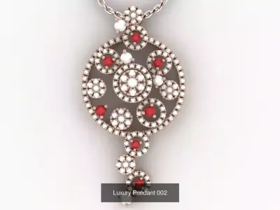 Luxury set - Pendant and earring 3D Model Pack