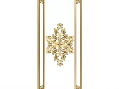 Boiserie Carved Decoration Panel 020 Low-poly 3D model