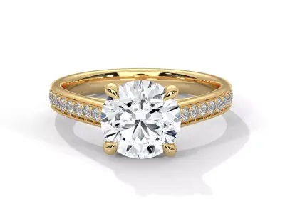 solitaire ring with detail images and 360 render videos 32 3D print model