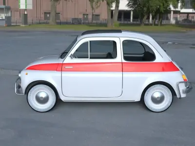 Fiat 500 Nuova Sport 1958 with interior HDRI 3D Model 3D model