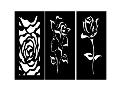 Unique Roses Baffle Wall Art 3D print model