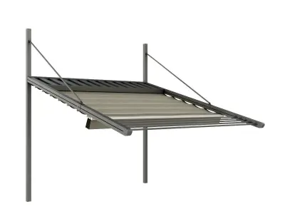 Motorized Pergola 3 composite grey metalic 3D model