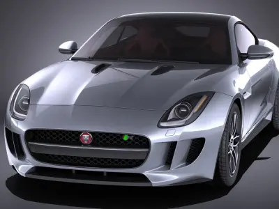 Jaguar F-Type R Coupe 2015 VRAY 3D model