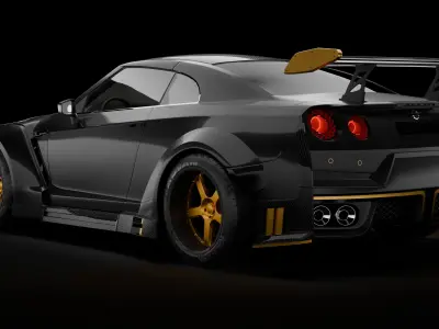 nissan GTR Low-poly 3D model get
