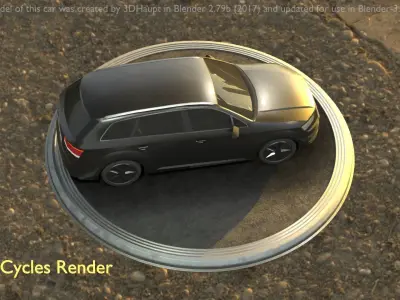 City Car 7 SUV Type-B Black  Low-poly 3D model