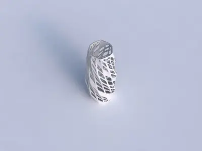 Vase twisted hexagon with diagonal grid lattice 3 3D print model