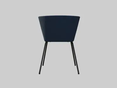 Verve 4 leg-blue fabric Low-poly 3D model