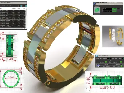 men jewelry gold stl 3dm ring model ror0063 3D print model