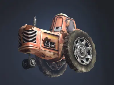 Tractor from Cars Low-poly 3D model