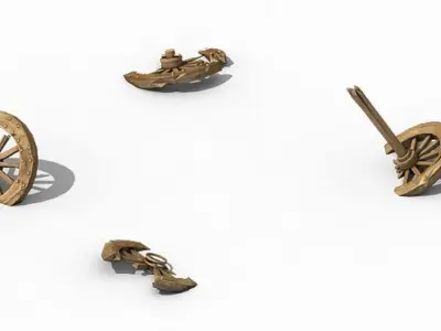 Game Elven Mountain - Broken - Chariot 04 3D model