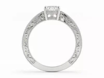 One Carat Oval Retro Style Ring 3dm 3D print model