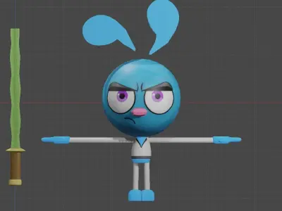 Pair of Toon ninja bunnies from Yin Yang Yo Series Free low-poly 3D model