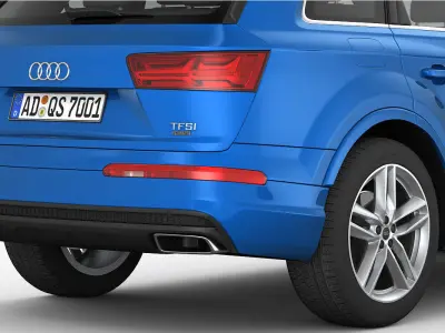 Audi Q7 S-Line 2016 detailed interior 3D model