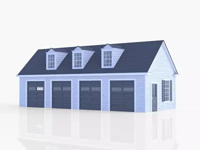 American Four Car Garage 3D model