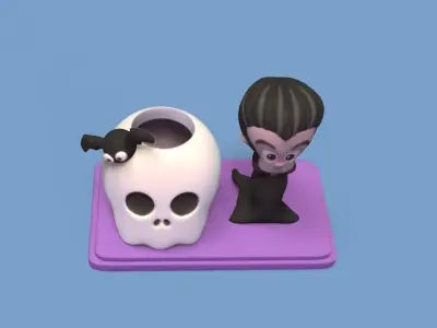 Halloween Skull Pot 3D print model