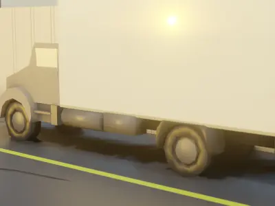 Low Poly Van delivery truck Free low-poly 3D model