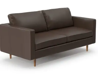 Loveseat - Leather Low-poly 3D model