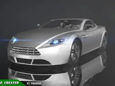 Low-Poly Car Racing  Aston Martin V8 Vantage Lowpoly 3D Model Low-poly 3D model