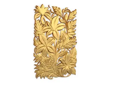 mural classic flowers decor ornament 13  3D model