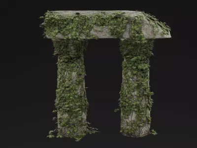 Greek Column Ivy  3D model