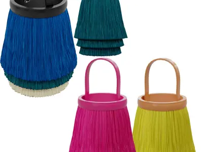 Hermes Toupet Fringed Bag Low-poly 3D model