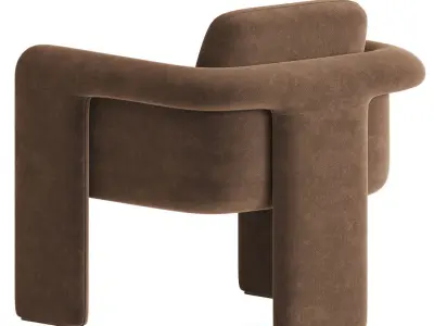 Floria Velvet Armchair 3D model