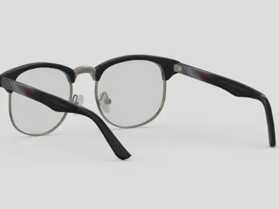 Classic Half Frame Glasses Low Poly PBR Realistic Low-poly 3D model