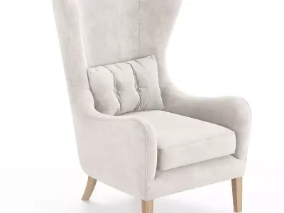 Armchair Gretta berry Low-poly 3D model