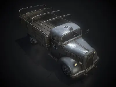 Low Poly Opel Blitz Truck Low-poly 3D model