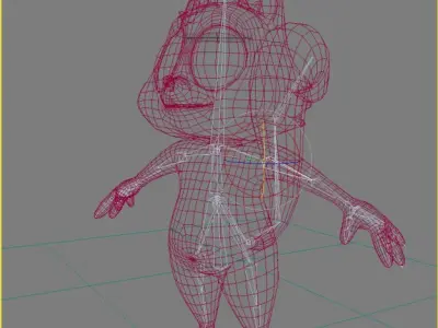 Cartoon Squirrel Rigged Low-poly 3D model