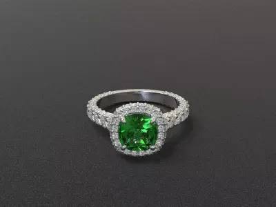 Women Solitaire Engagement Ring 3D Print Model 3D print model