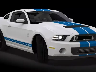 Mustang Shelby GT500 Low-poly 3D model