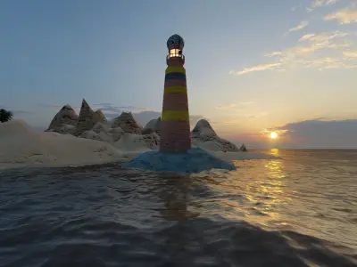 Islamic lighthouse   Middle Eastern Free 3D model