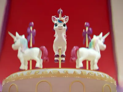 Stylized Squid Game Arena Mingle Carousel Map - Modular  Low-poly 3D model