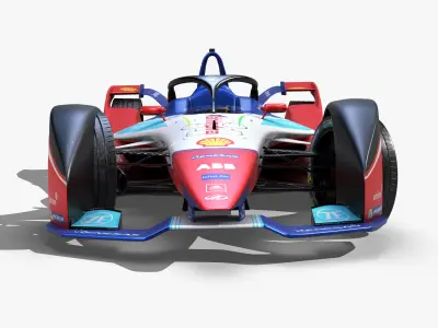 Mahindra Formula E 2020 Low-poly 3D model