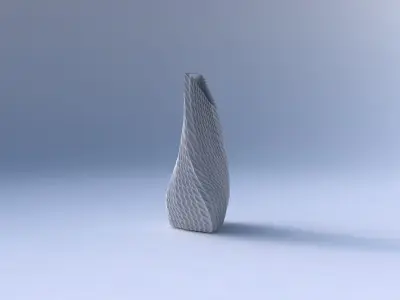 Vase twist puffy tipped triangle with bent extruded pattern 3D print model